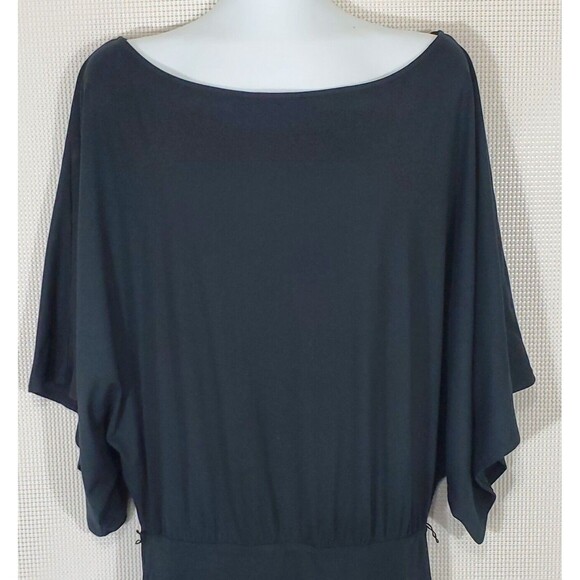 Urban Outfitters Dress Large Black Jersey Blouson Dolman Sleeves Casual Sheath - Picture 2 of 11
